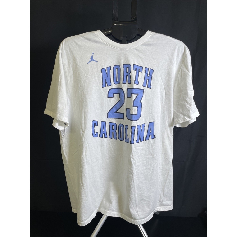 Nike Jordan Shirt Men's XXL White UNC Tarheels North Carolina Jersey T-Shirt #23